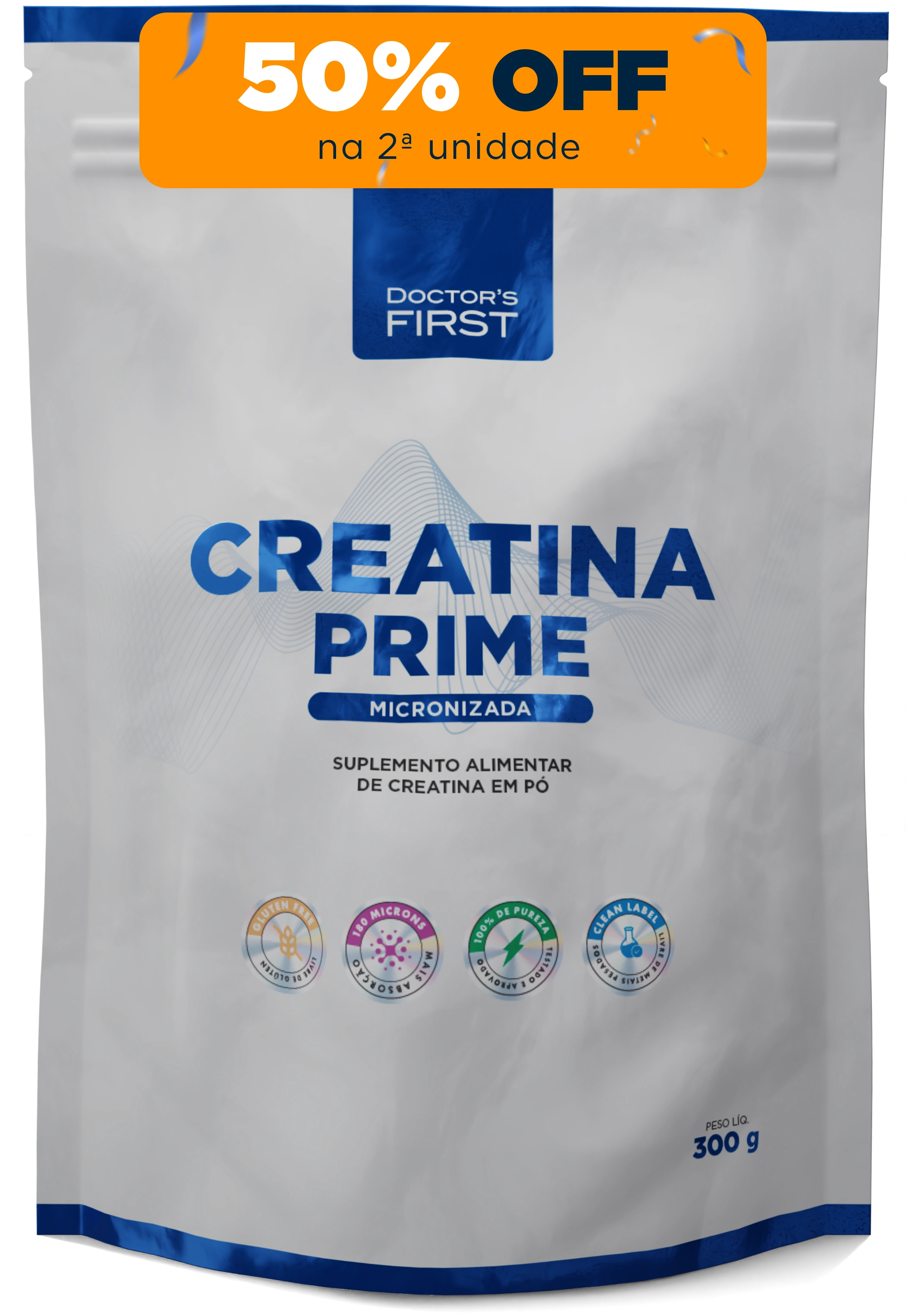 Creatina Prime Micronizada - Pura e de Alta Absorção - 300g